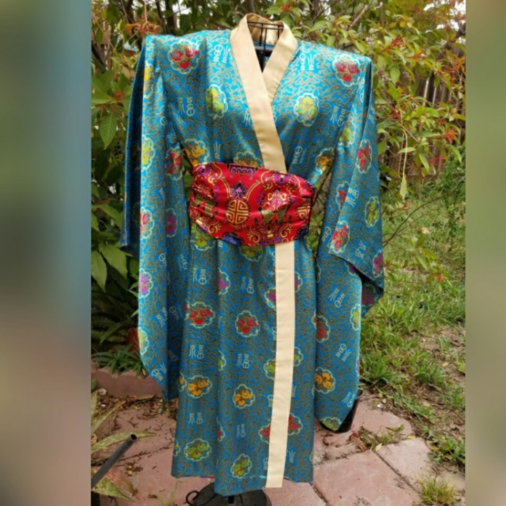 Halloween Childrens Costume Kimono with Red Obi